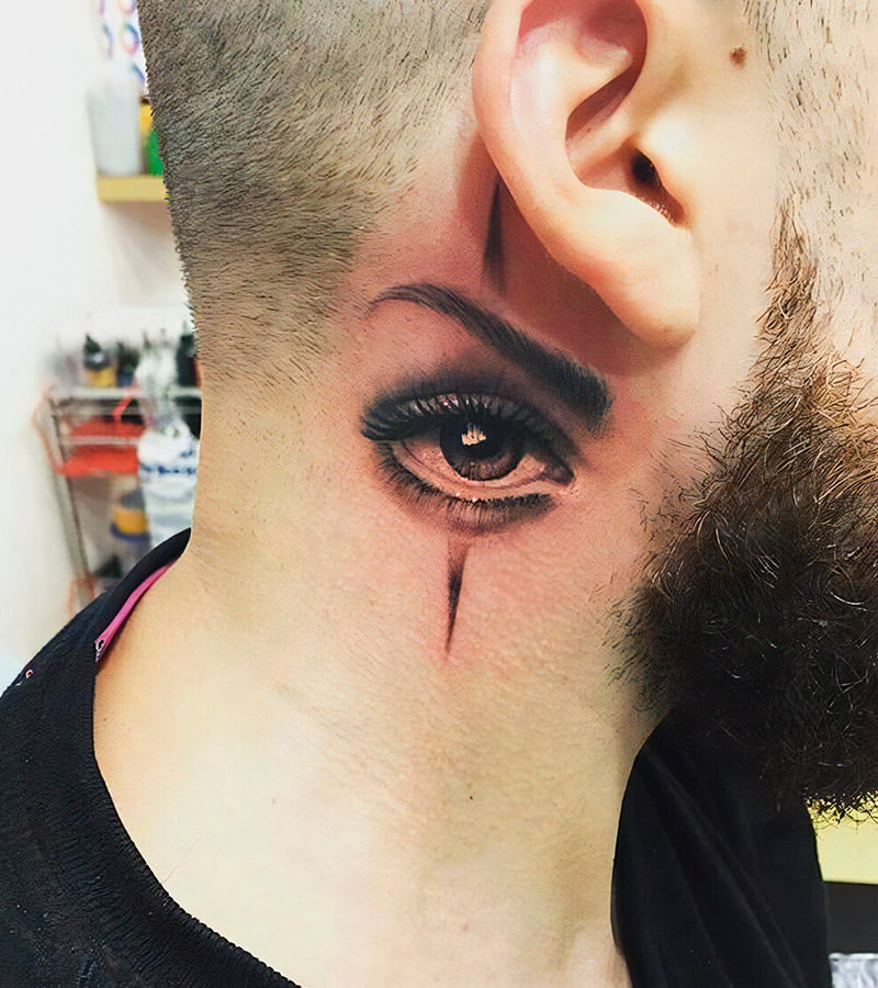 tatuajes de ojos en el cuello 3