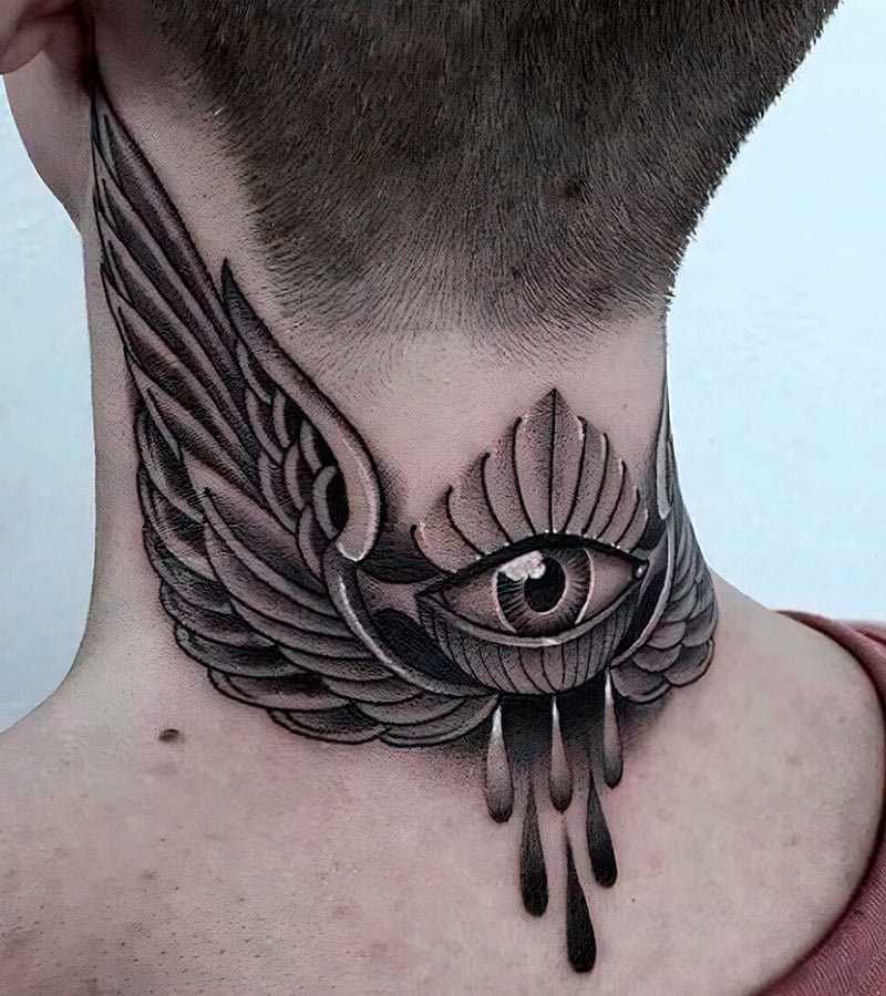 tatuajes de ojos en el cuello 6